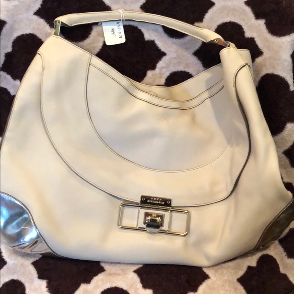 Anya Hindmarch Cooper cream leather bag